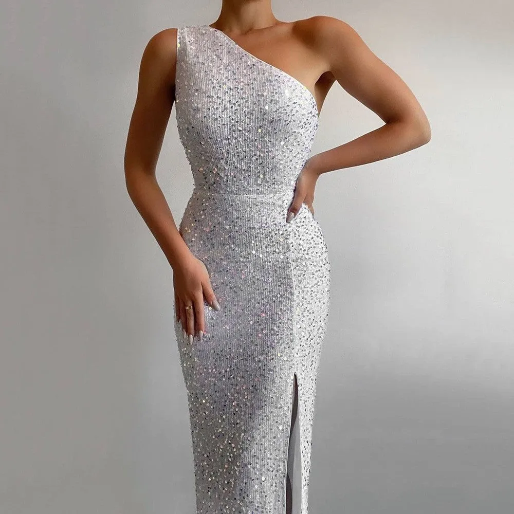 Lyla Formal One Charming Shoulder Sequin Dress