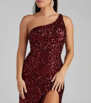 Lyla Formal One Charming Shoulder Sequin Dress