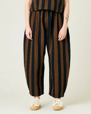 Mabel Rust And Black Stripe Linen Trousers