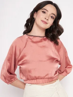 Madame Boat Neck Embellished Top
