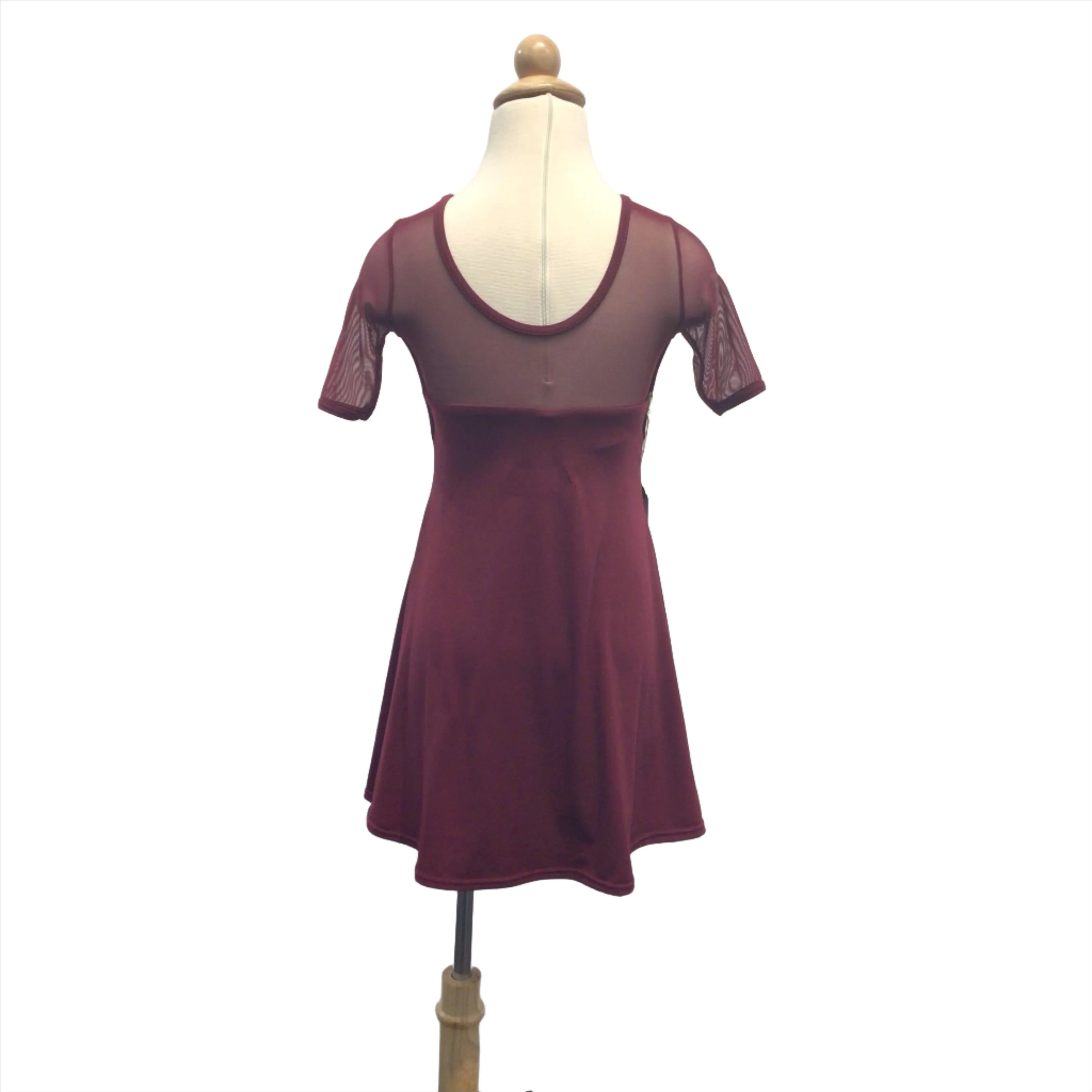 Maroon Short Sleeve dress