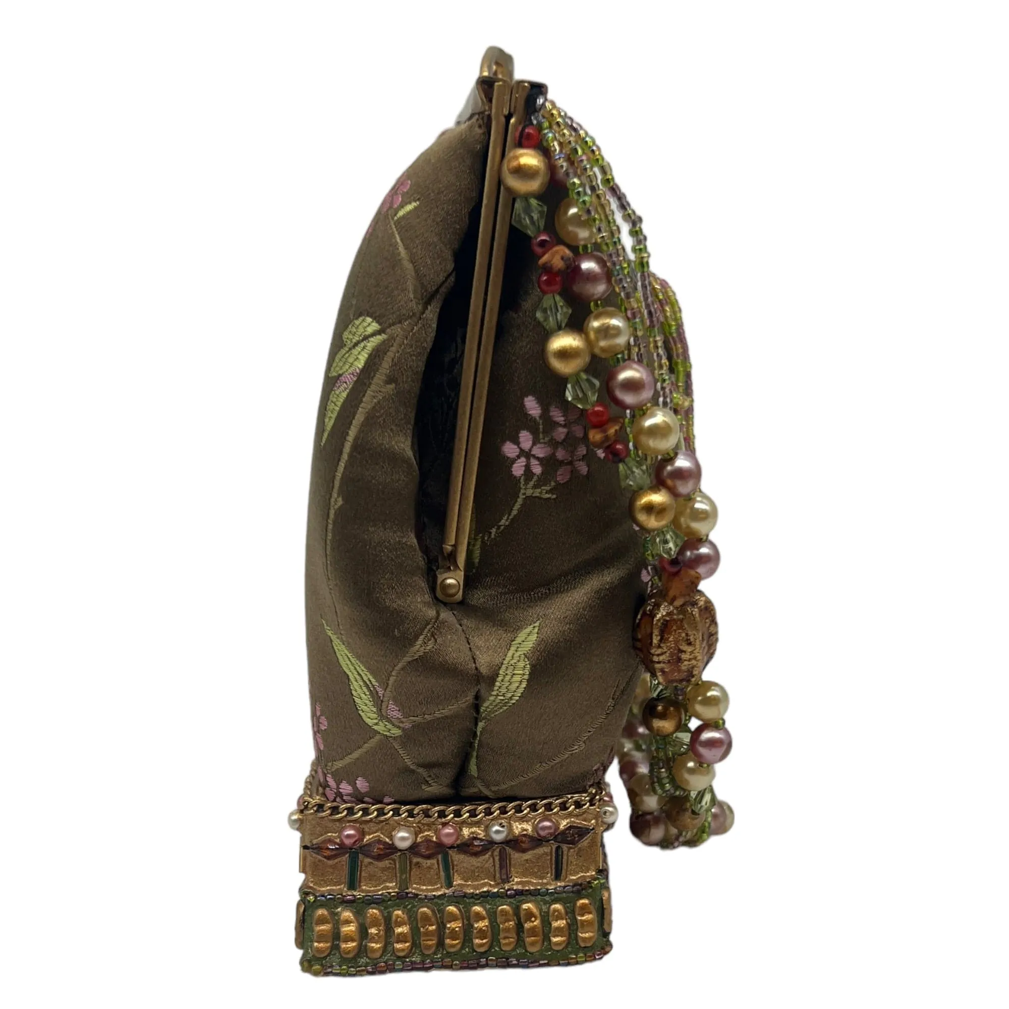 MARY FRANCES Beaded Chain Shoulder Bag - Tan