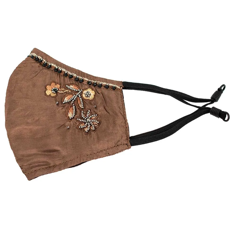 Mary Frances Bronze Floral Face Mask
