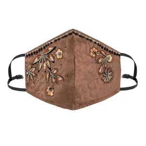 Mary Frances Bronze Floral Face Mask