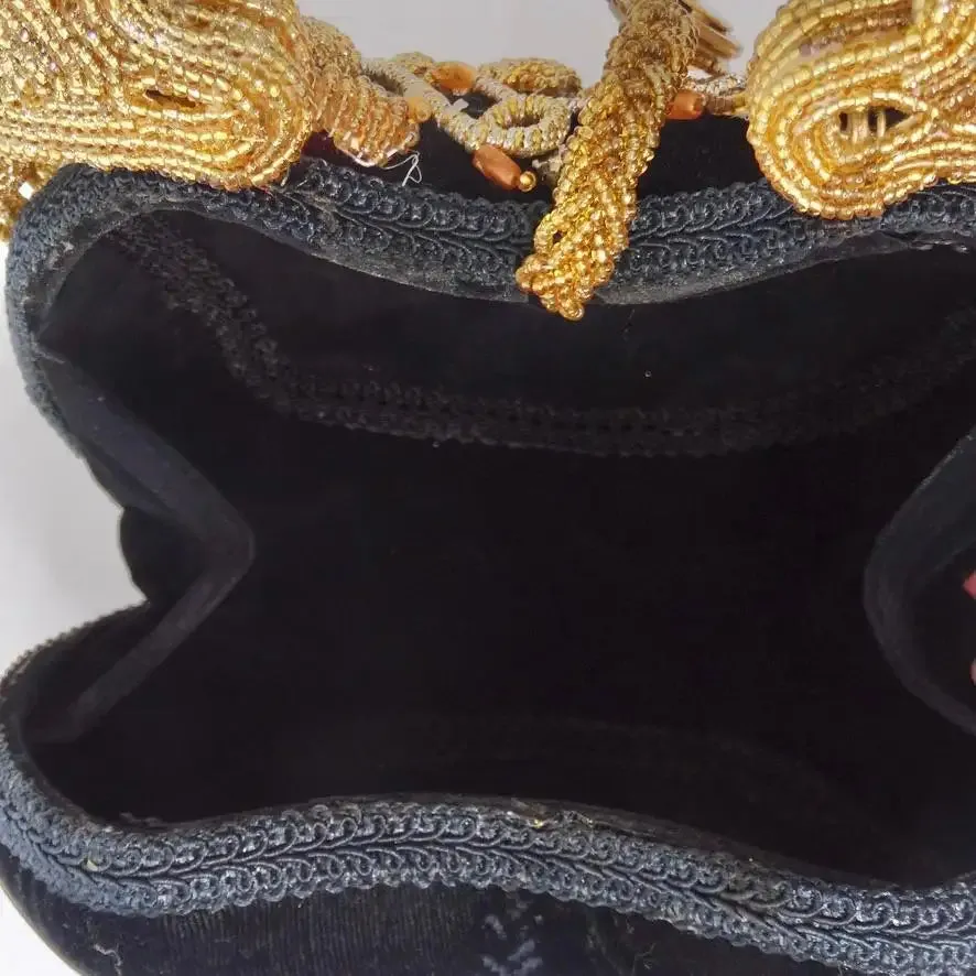 Mary Frances Gold Bead Embellished Novelty Minaudiere