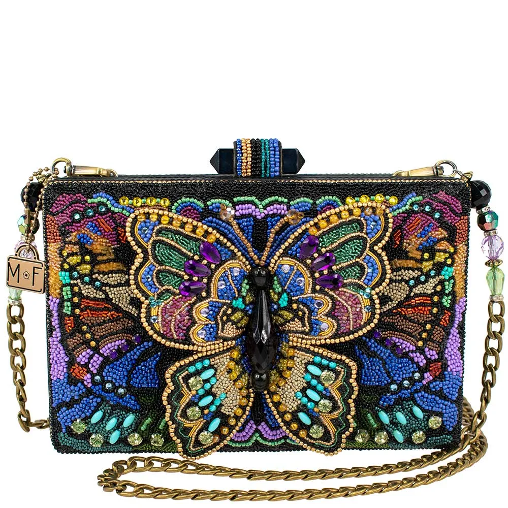 Mary Frances Kaleidoscope Beaded Crossbody 3D Butterfly Handbag Multi Bag New