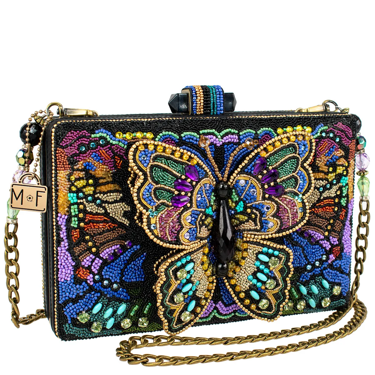 Mary Frances Kaleidoscope Beaded Crossbody 3D Butterfly Handbag Multi Bag New