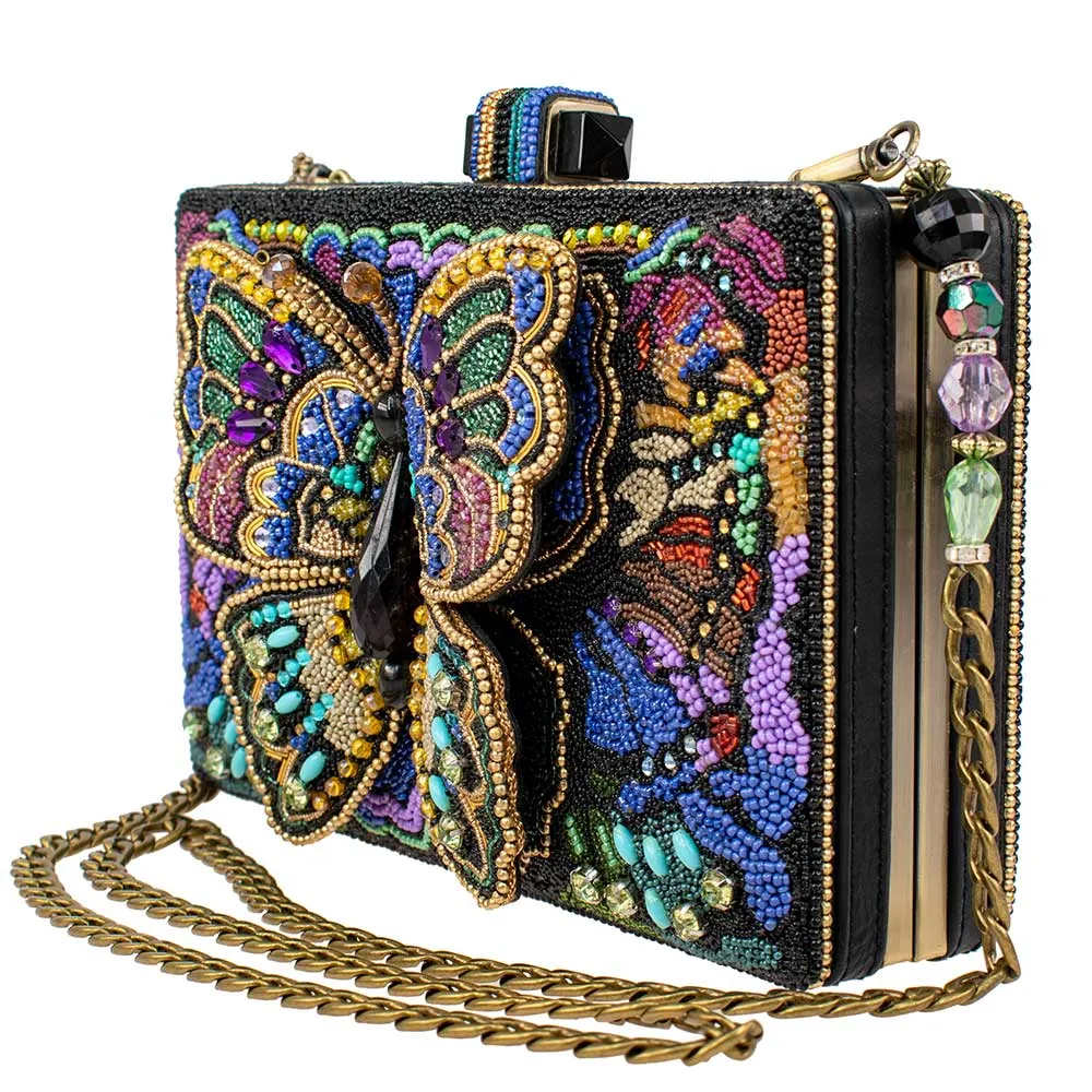 Mary Frances Kaleidoscope Beaded Crossbody 3D Butterfly Handbag Multi Bag New