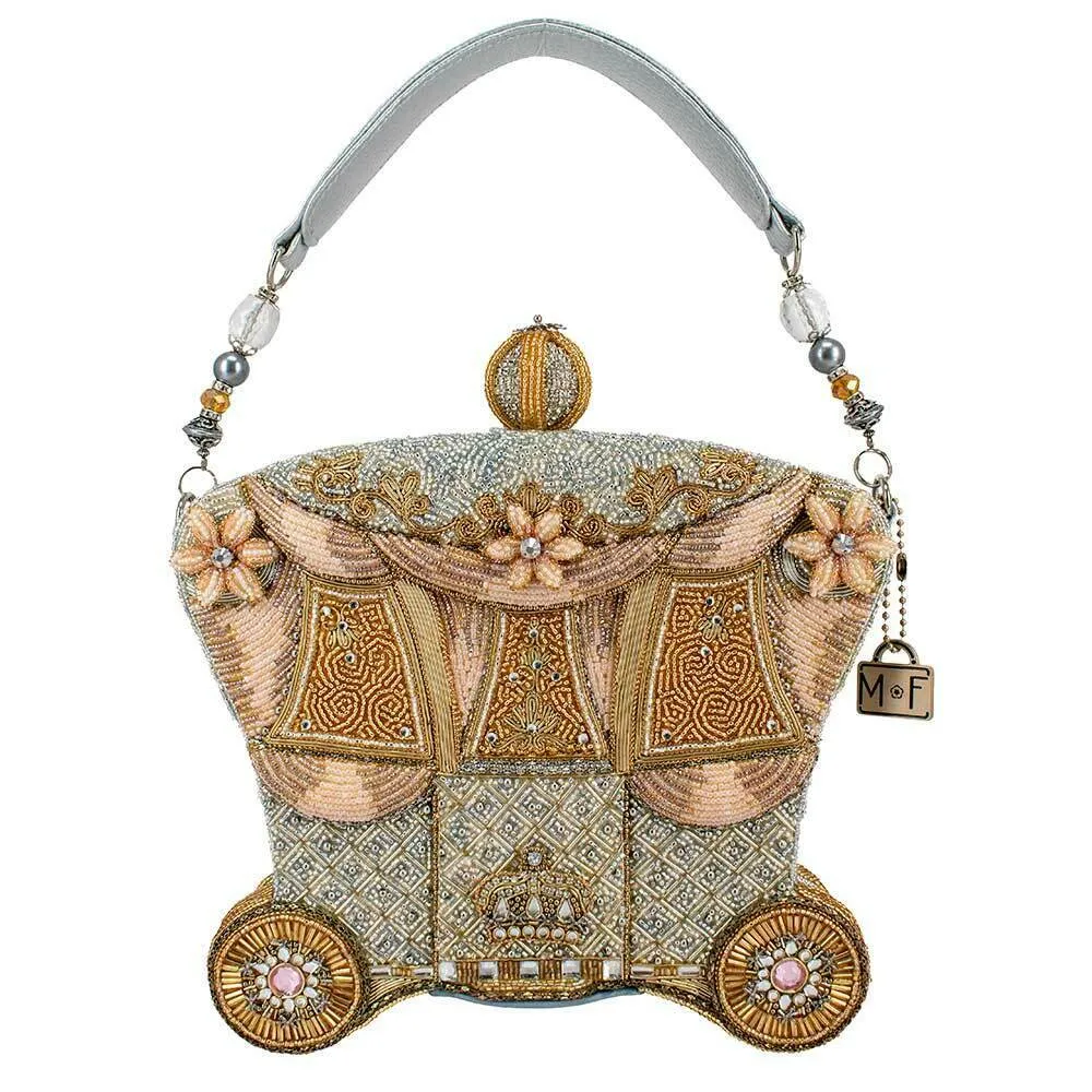 Mary Frances Royal Ride Gold Winter Fairy Carriage Disney Beaded Handbag Bag New