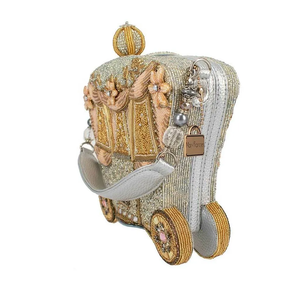 Mary Frances Royal Ride Gold Winter Fairy Carriage Disney Beaded Handbag Bag New