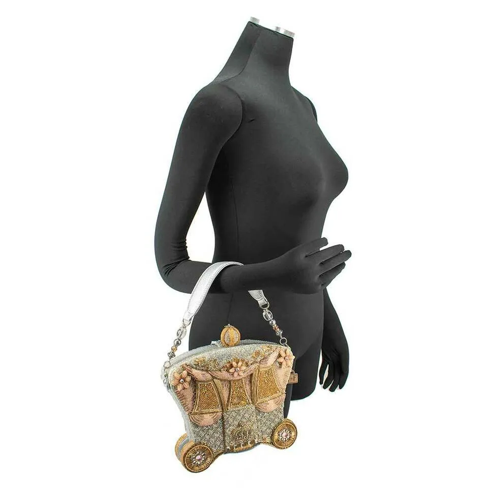 Mary Frances Royal Ride Gold Winter Fairy Carriage Disney Beaded Handbag Bag New