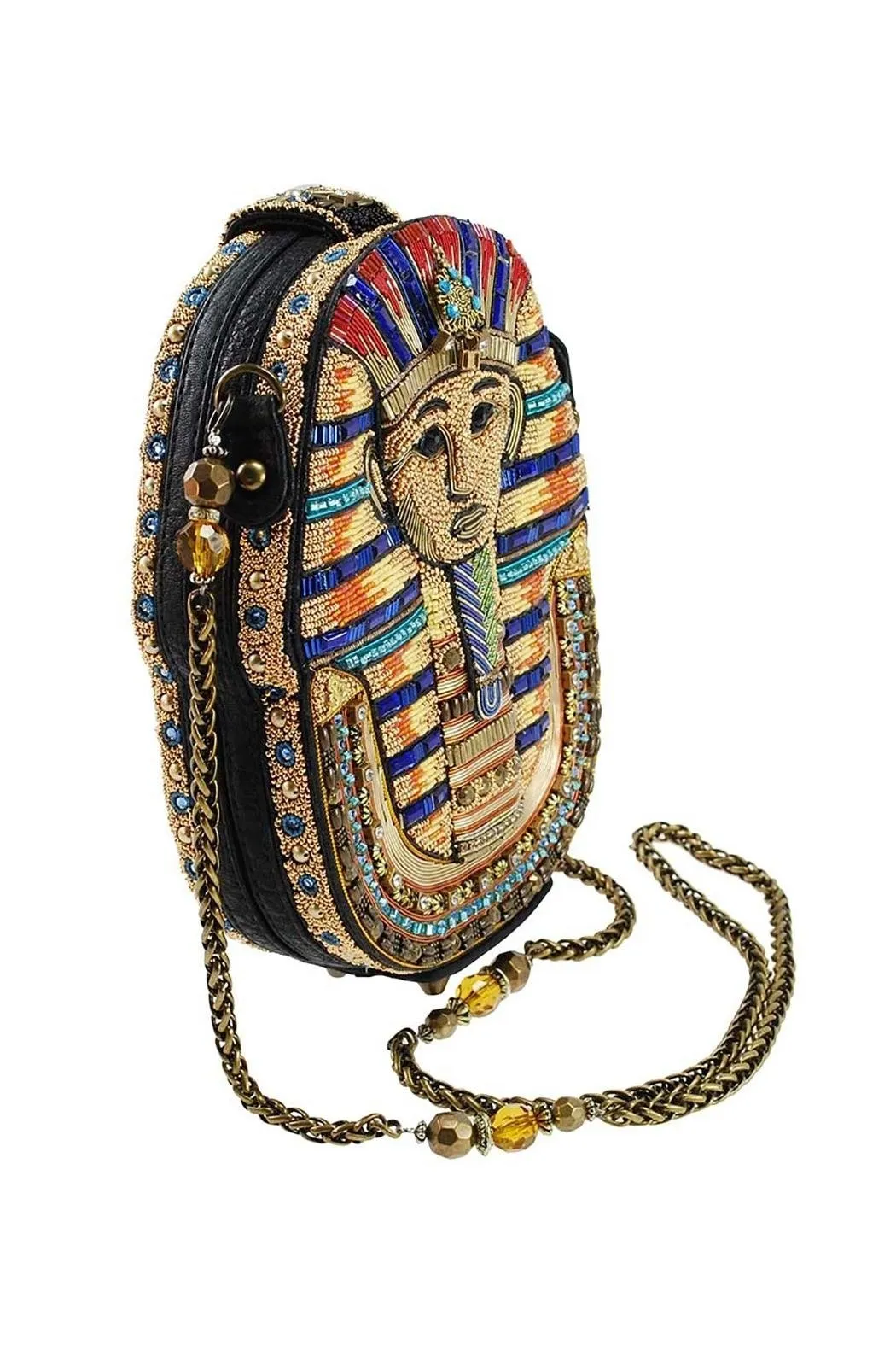 Mary Frances Tut Beaded Pharaoh Boy King Egypt Special Handbag Gold Black Bag New