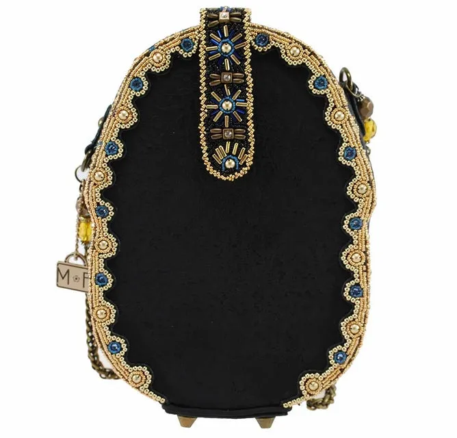 Mary Frances Tut Beaded Pharaoh Boy King Egypt Special Handbag Gold Black Bag New