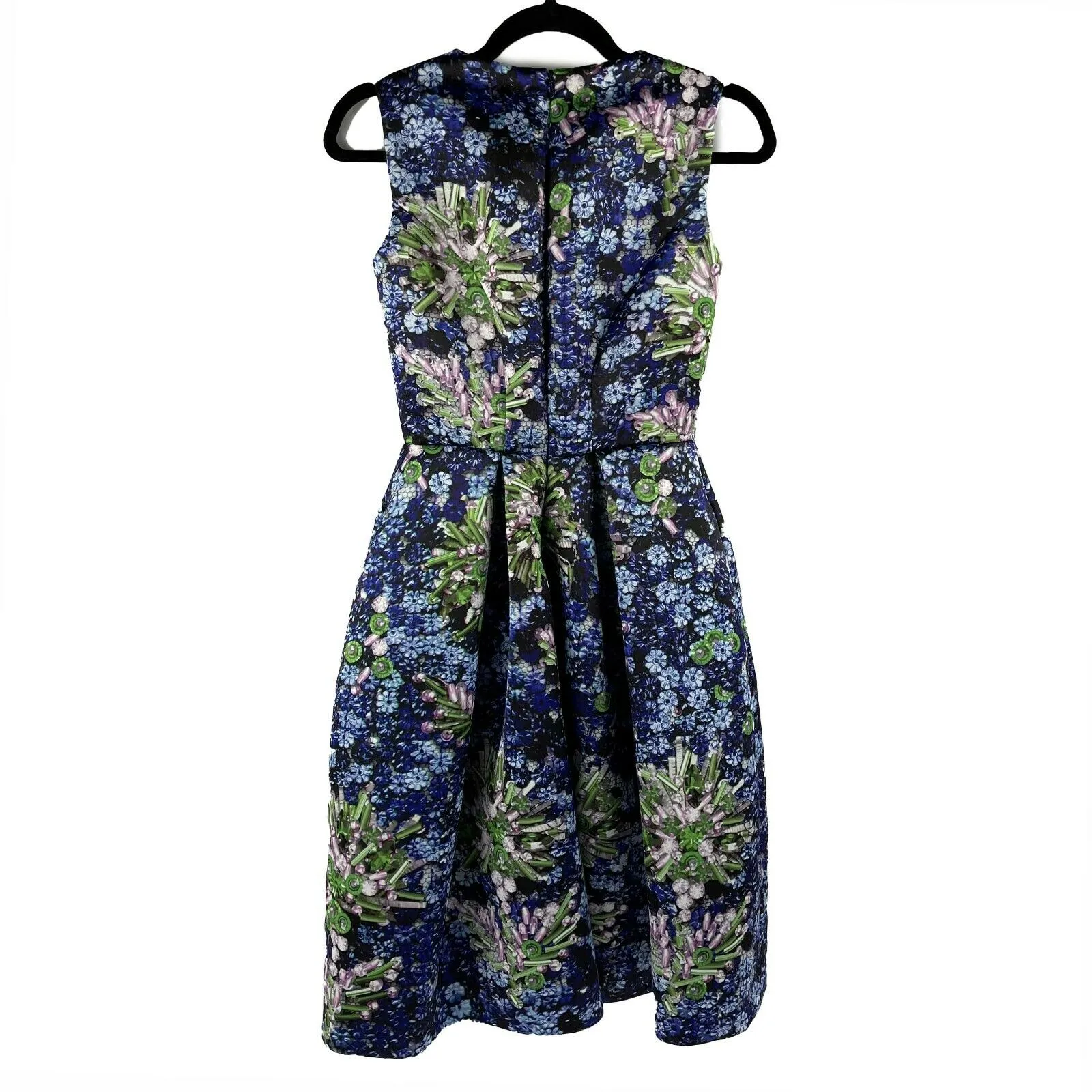 Mary Katrantzou - Sleeveless Gem Print Tulle Dress - Blue Multicolor - Size 2