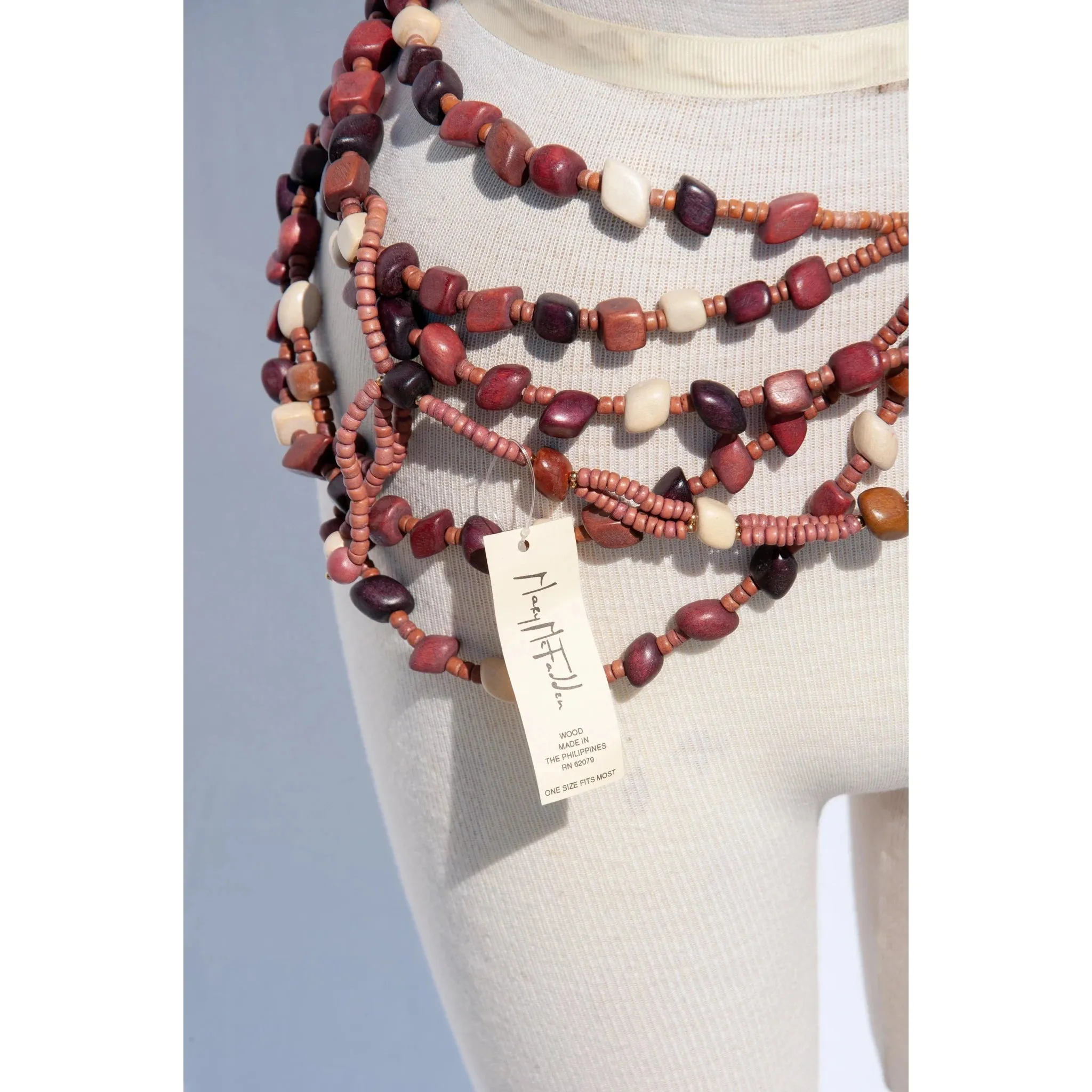 MARY MCFADDEN Deadstock Vintage Wooden Waist Belt or Necklace