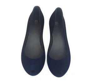 Melissa shoes black/navy faux suede slip on shoes size 38