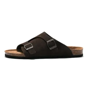 Men's Cork Slides: Men's Soft Beach Sandals, Couples' Outdoor Flats 36-45