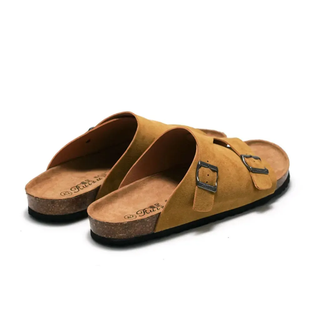 Men's Cork Slides: Men's Soft Beach Sandals, Couples' Outdoor Flats 36-45