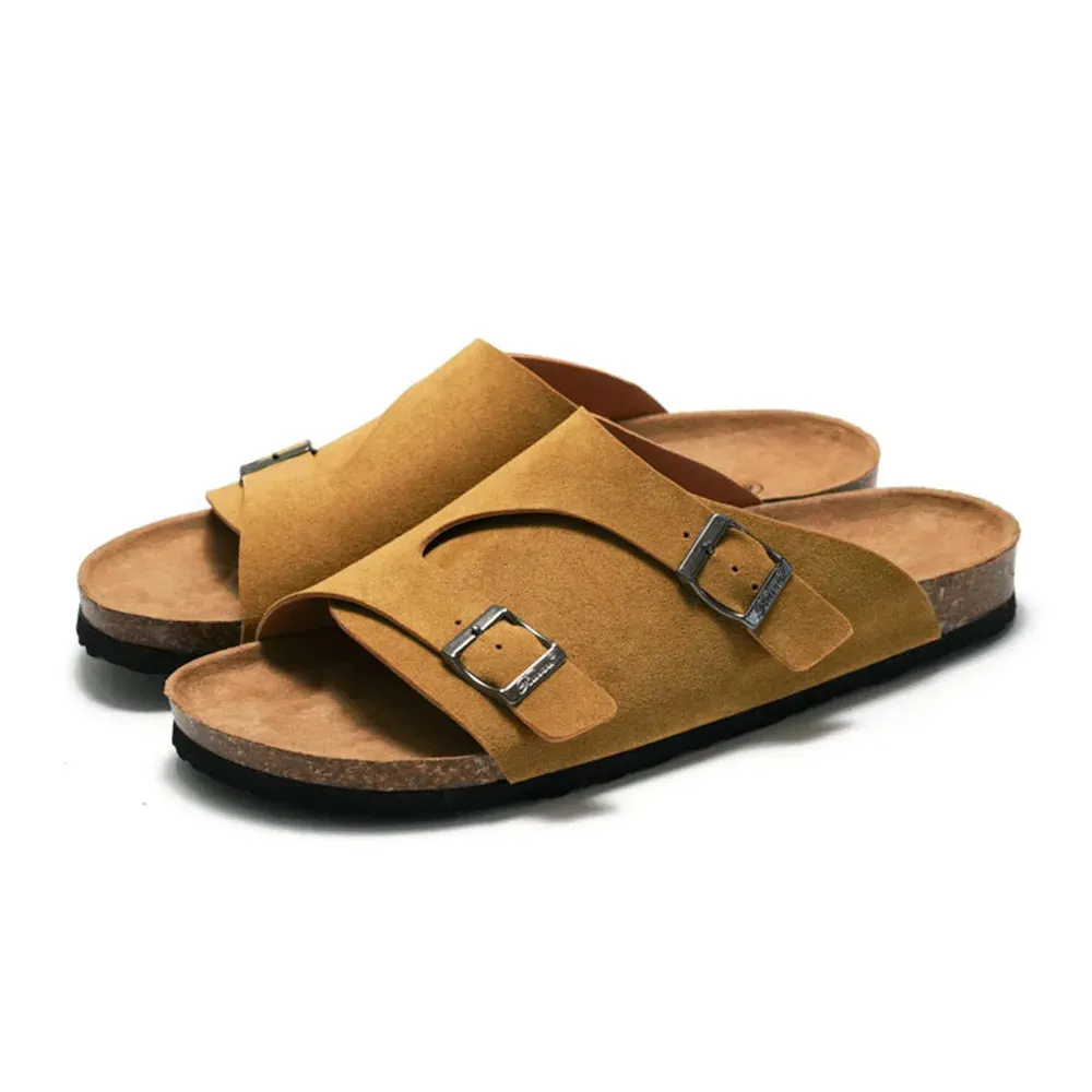 Men's Cork Slides: Men's Soft Beach Sandals, Couples' Outdoor Flats 36-45