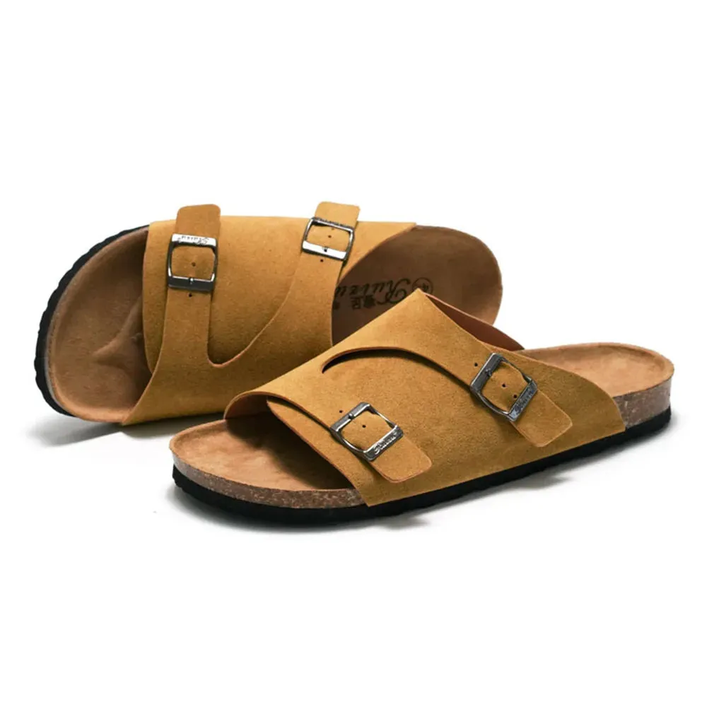 Men's Cork Slides: Men's Soft Beach Sandals, Couples' Outdoor Flats 36-45