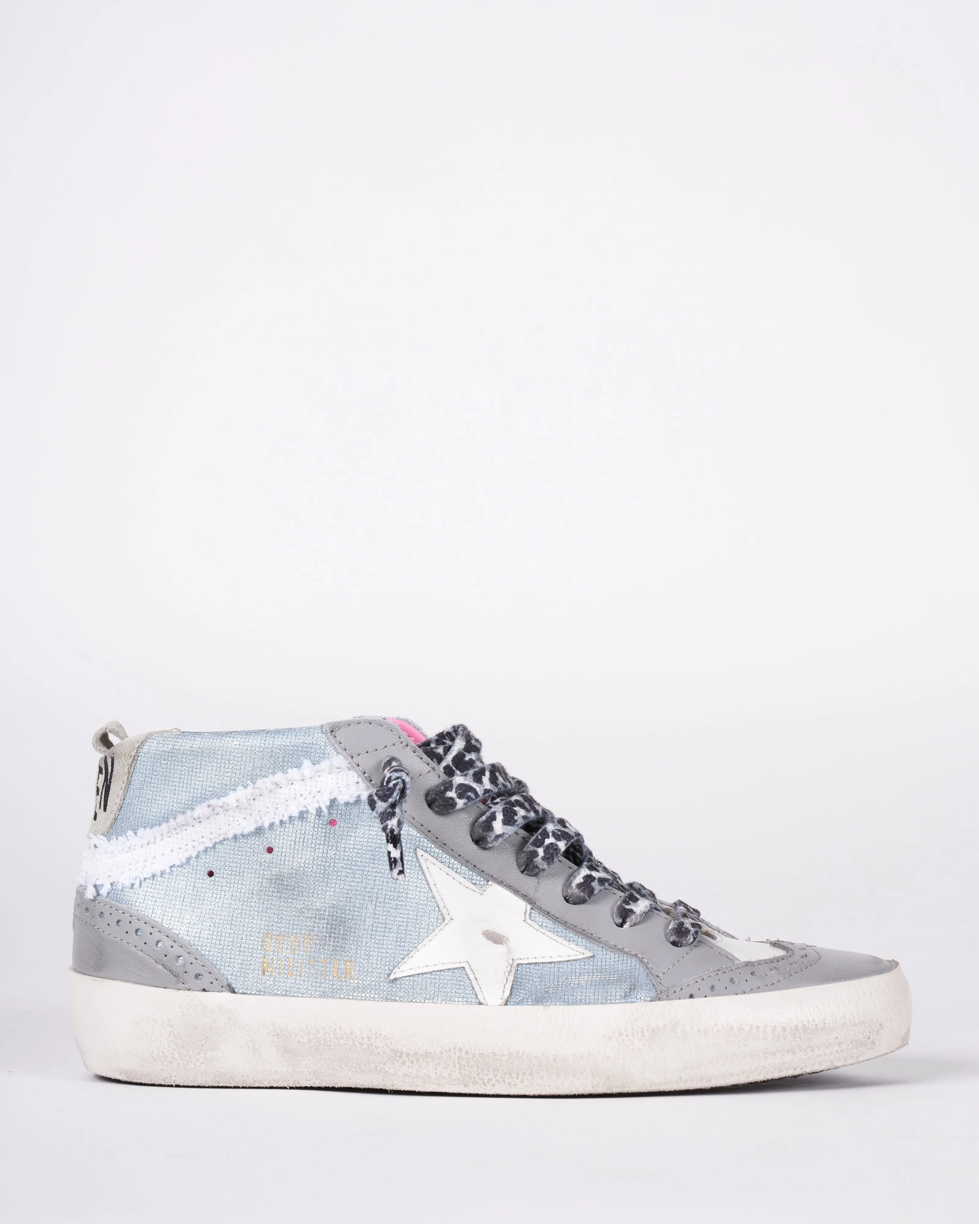 mid star checkered glitter upper leather star and spur canvas wave suede heel - light blue/light grey/white/ice 50667