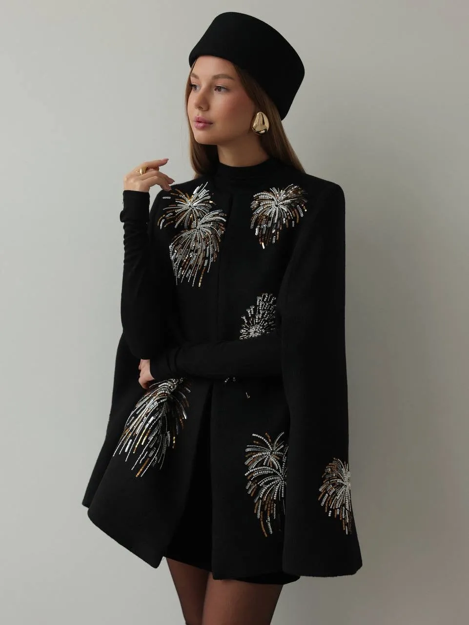 Midnight Celebration Embellished Cape