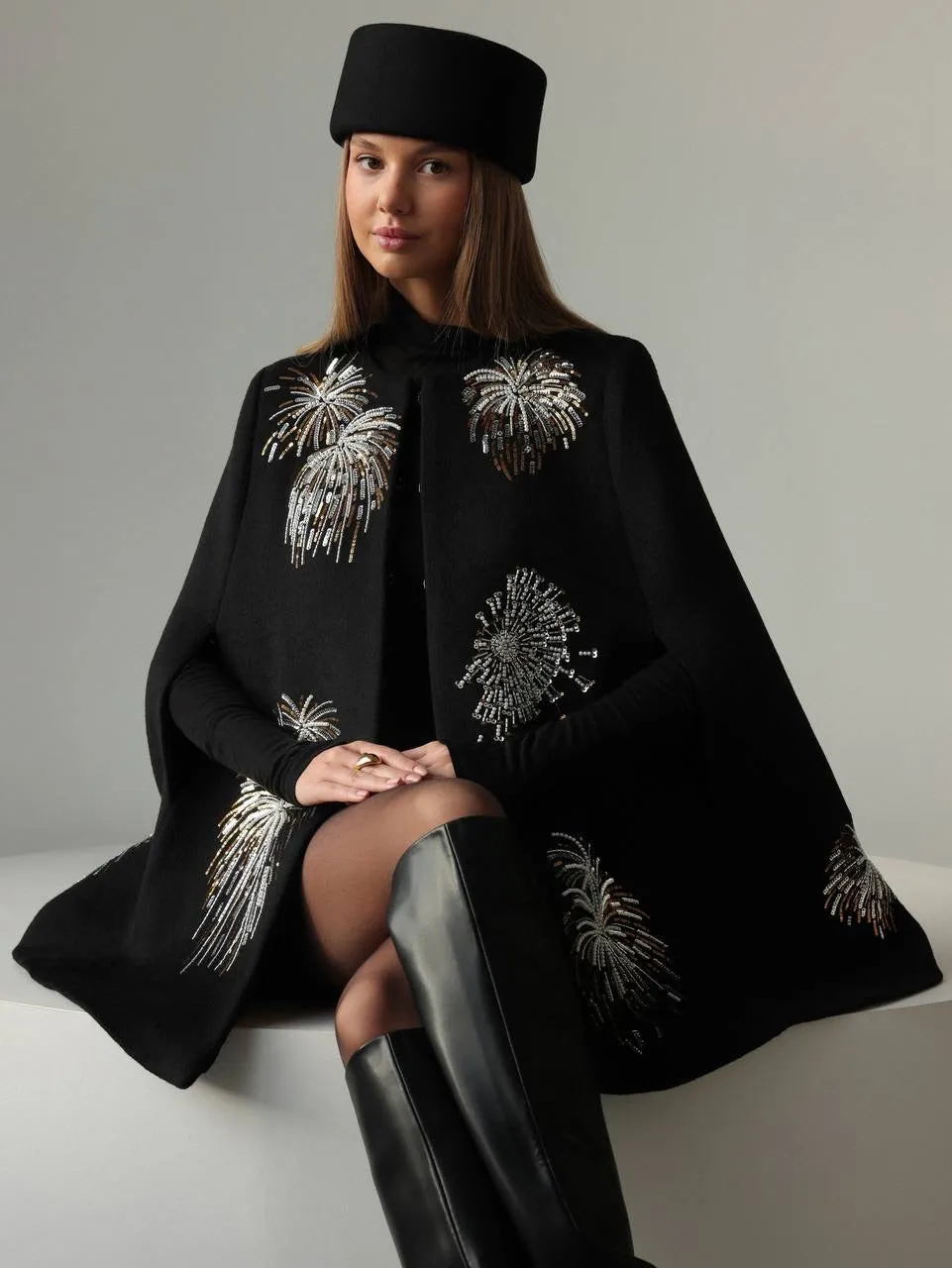 Midnight Celebration Embellished Cape