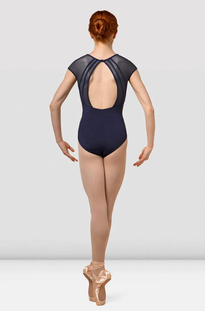 Mirella Ladies Splice Cap Sleeve Leotard