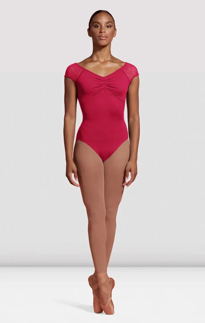 Mirella Mirella Ladies Seville Pleated Bodice Cap Sleeve Leotard