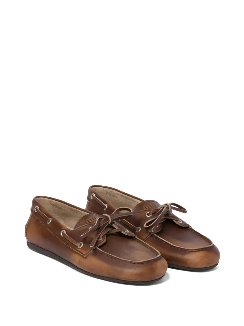 Miu Miu bleached leather loafers