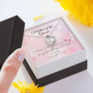 Mother of the Groom Heart and Cubic Necklace