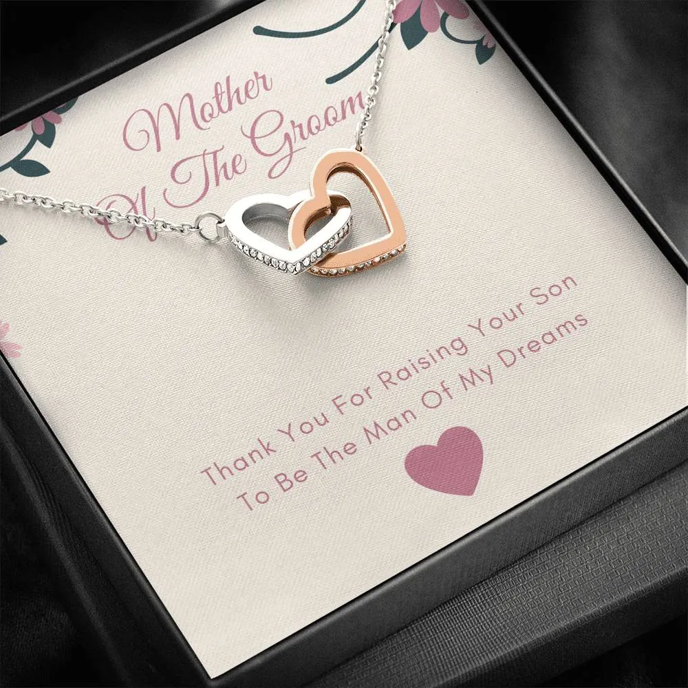 Mother Of The Groom Infinity Hearts Necklace- Thank You