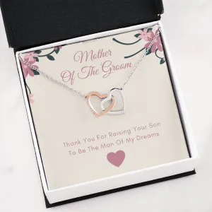 Mother Of The Groom Infinity Hearts Necklace- Thank You