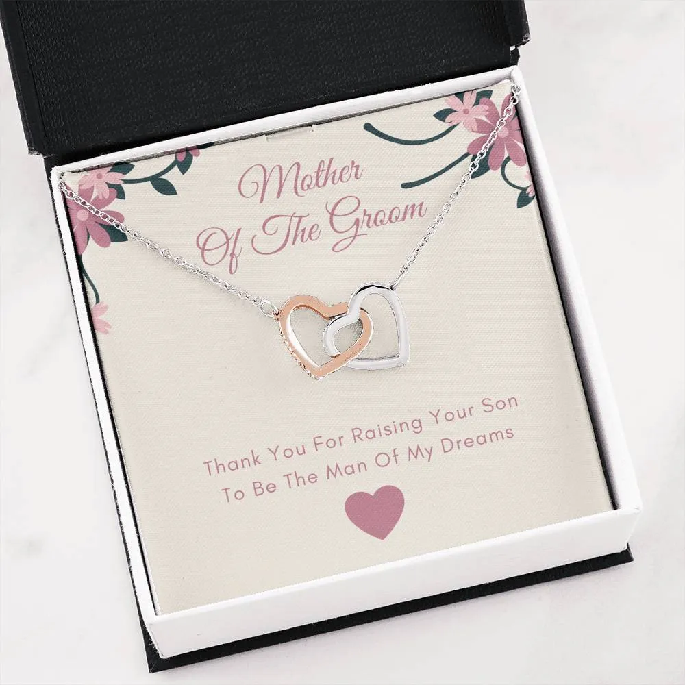 Mother Of The Groom Infinity Hearts Necklace- Thank You