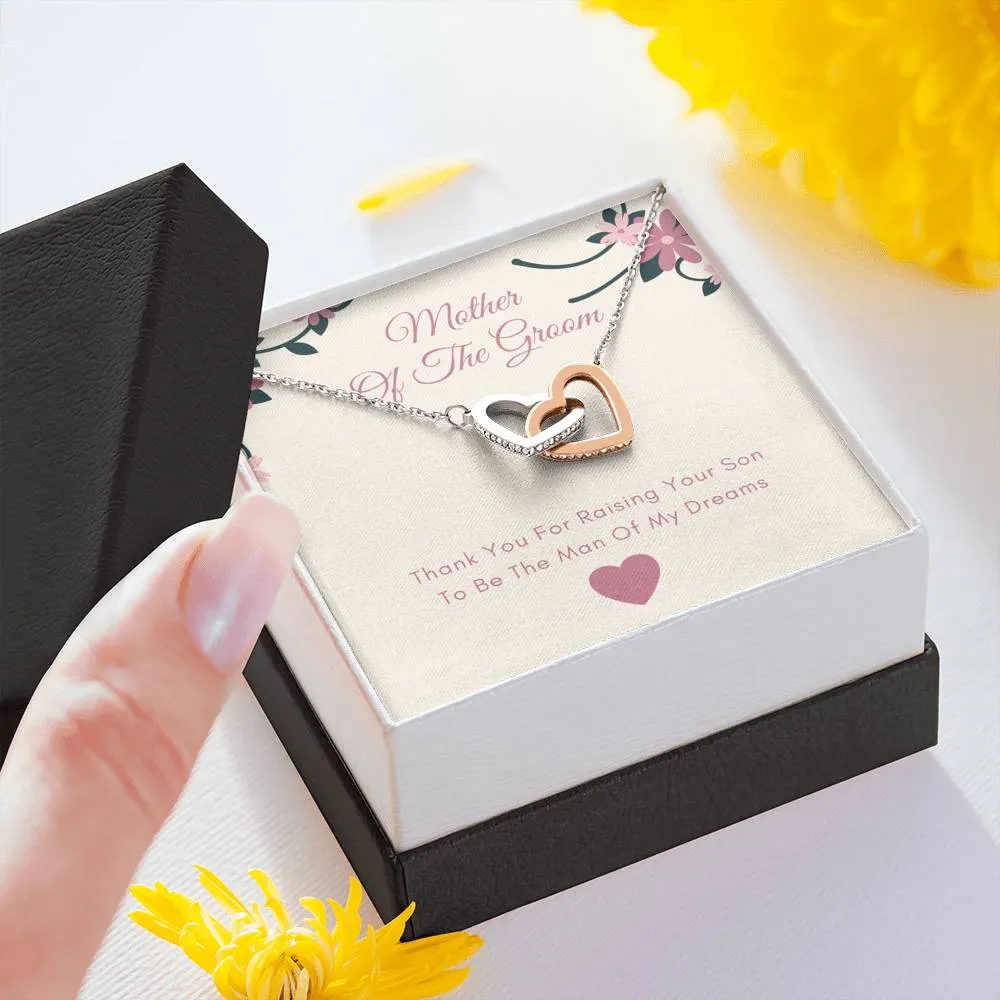 Mother Of The Groom Infinity Hearts Necklace- Thank You