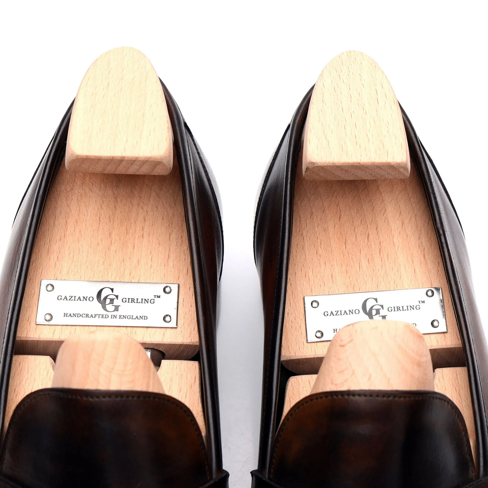 MTO 'Toulouse' Brown Patina Leather Loafers UK 10 G