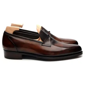 MTO 'Toulouse' Brown Patina Leather Loafers UK 10 G