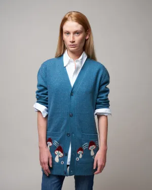 mushroom cardigan - blue