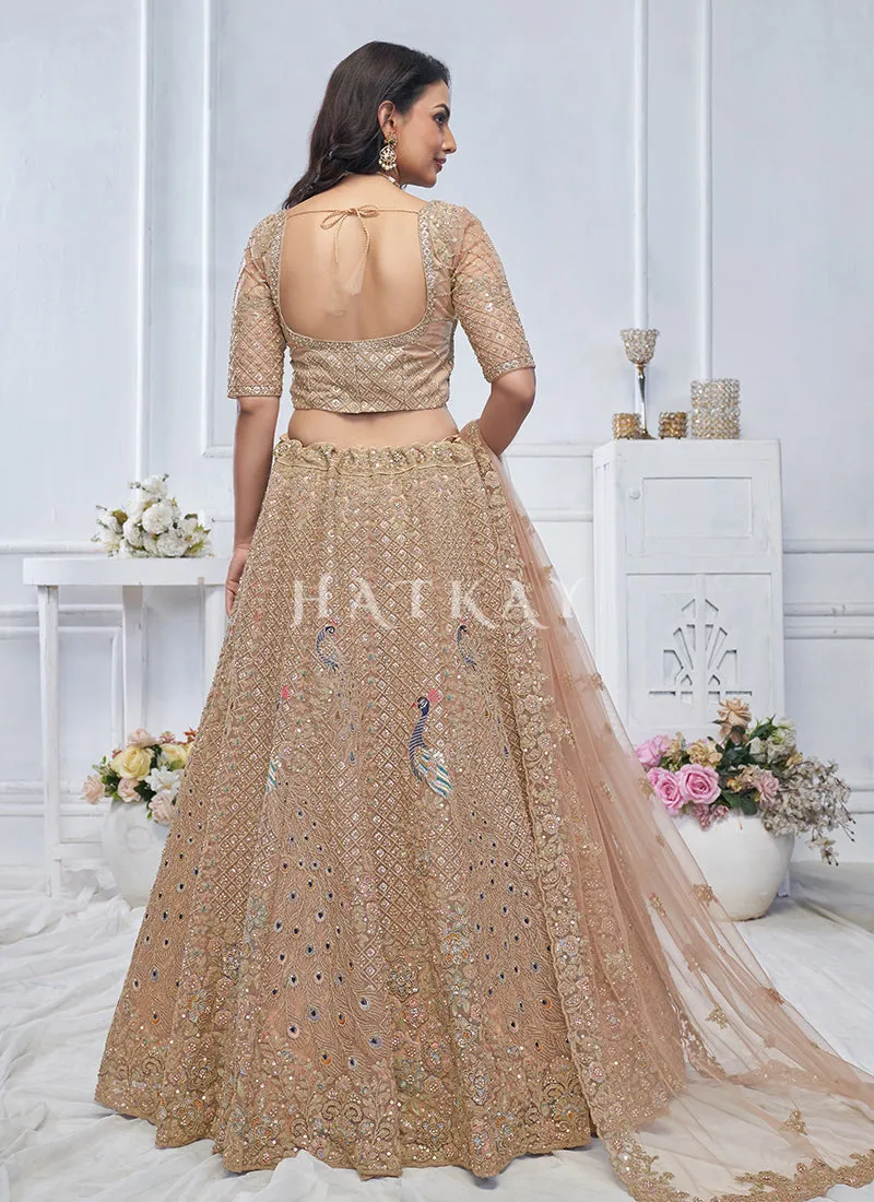 Mustard Traditional Embroidery Bridal Lehenga Choli