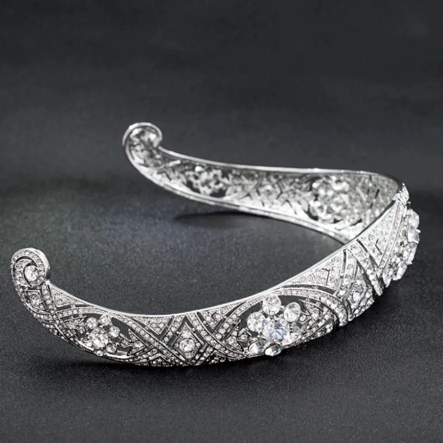 NEW Adjustable 'Meghan Markle' Inspired Wedding Rhinestone Tiara