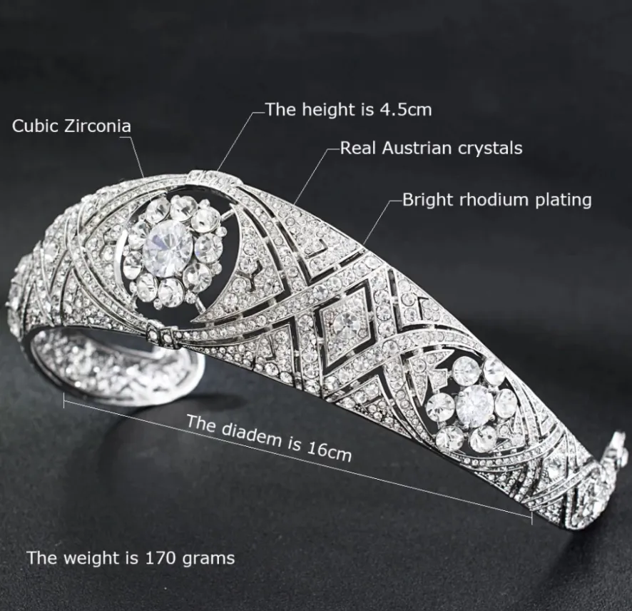 NEW Adjustable 'Meghan Markle' Inspired Wedding Rhinestone Tiara