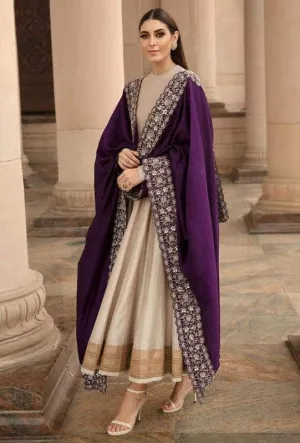 New Designer Raw Silk Anarkali Suit