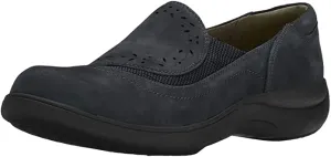 New in box! Aravon Women's Revsolace Loafers, Soft nubuck upper with laser cut-out detailing. Slip-on design, Black, Sz 8 Wide! Retails $140 