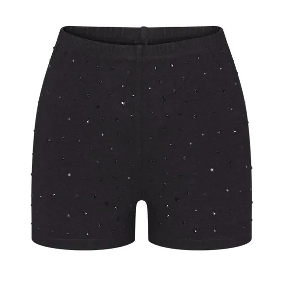 NWT • SKIMS • OUTDOOR RHINESTONE SHORT SHORT • SMALL • WASHED ONYX • BLACK