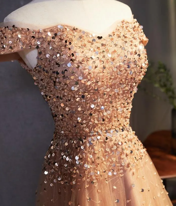 Off The Shoulder Sweetheart Long Prom Dress With Sequins And Beadings YZ211045