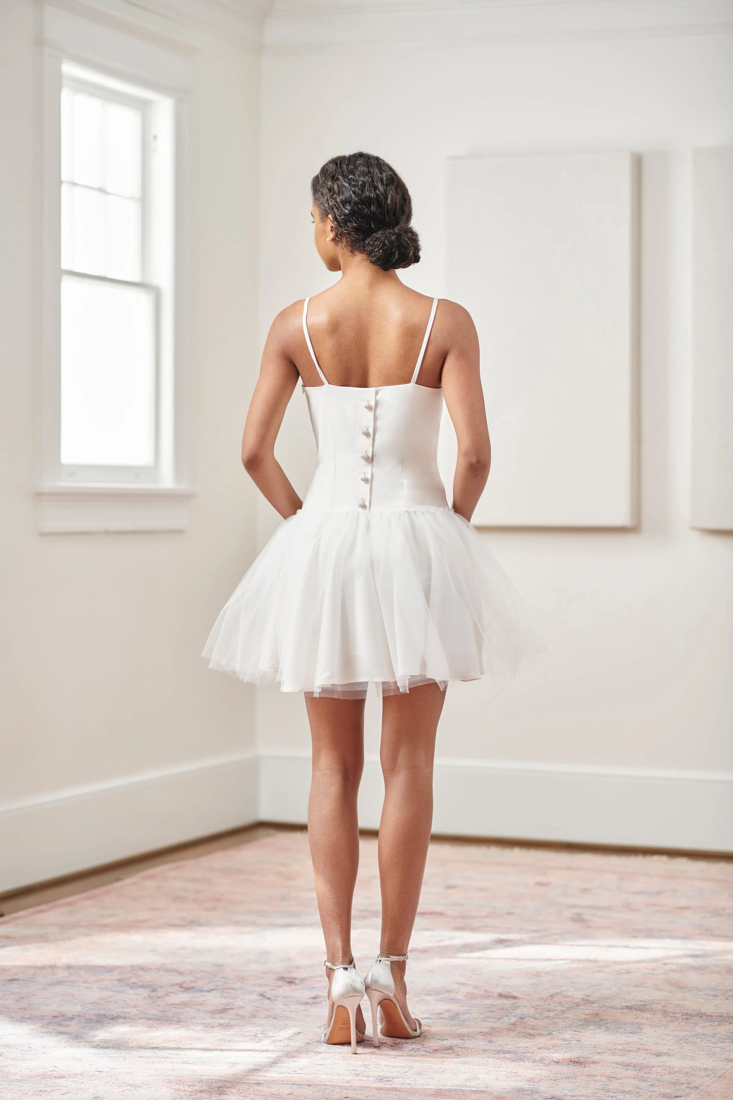 Olivia White Tulle Bridal Mini Dress & First Dance After Party Dress