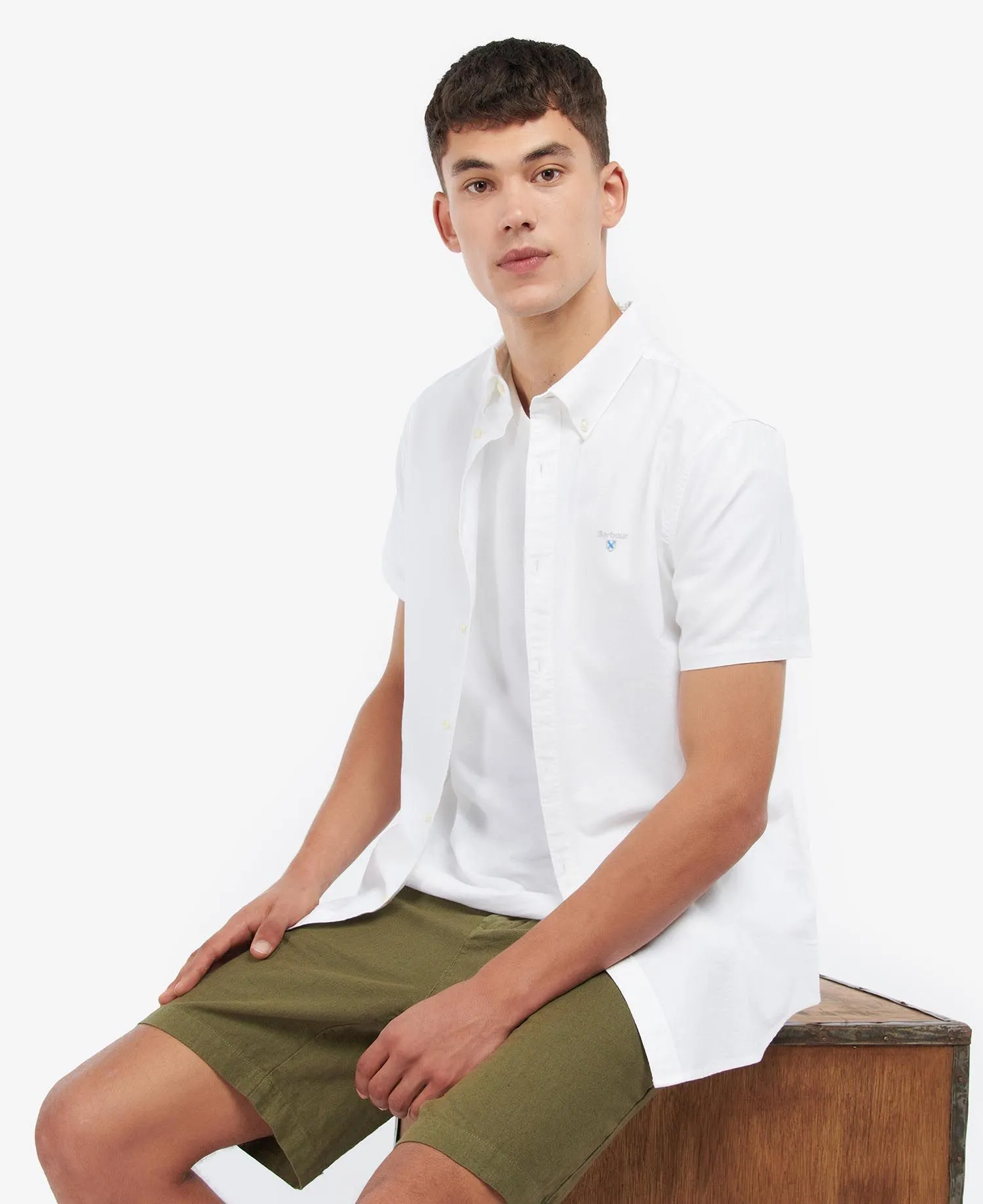 Oxford Short Sleeve Tailored Shirt in Classic White