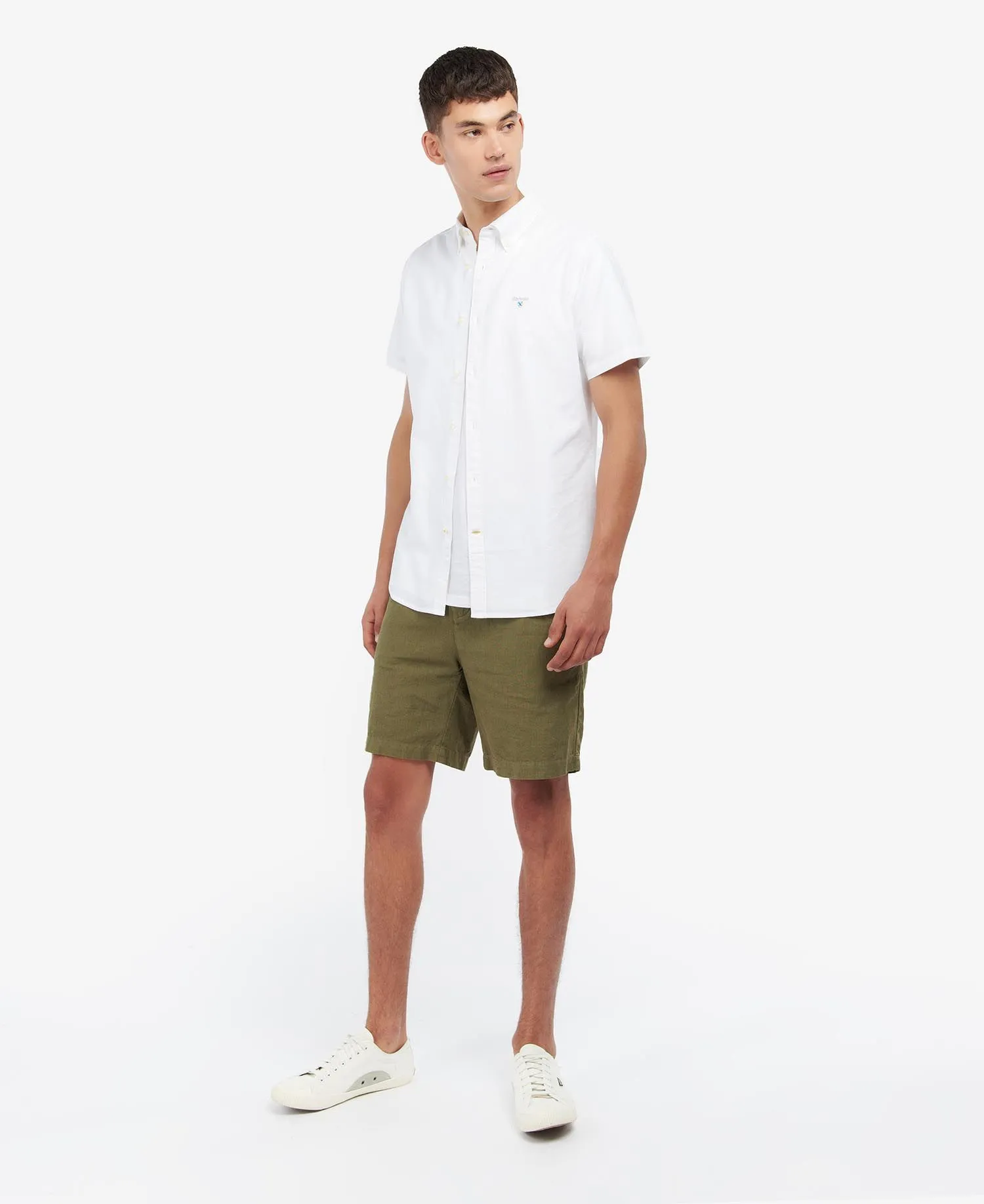 Oxford Short Sleeve Tailored Shirt in Classic White