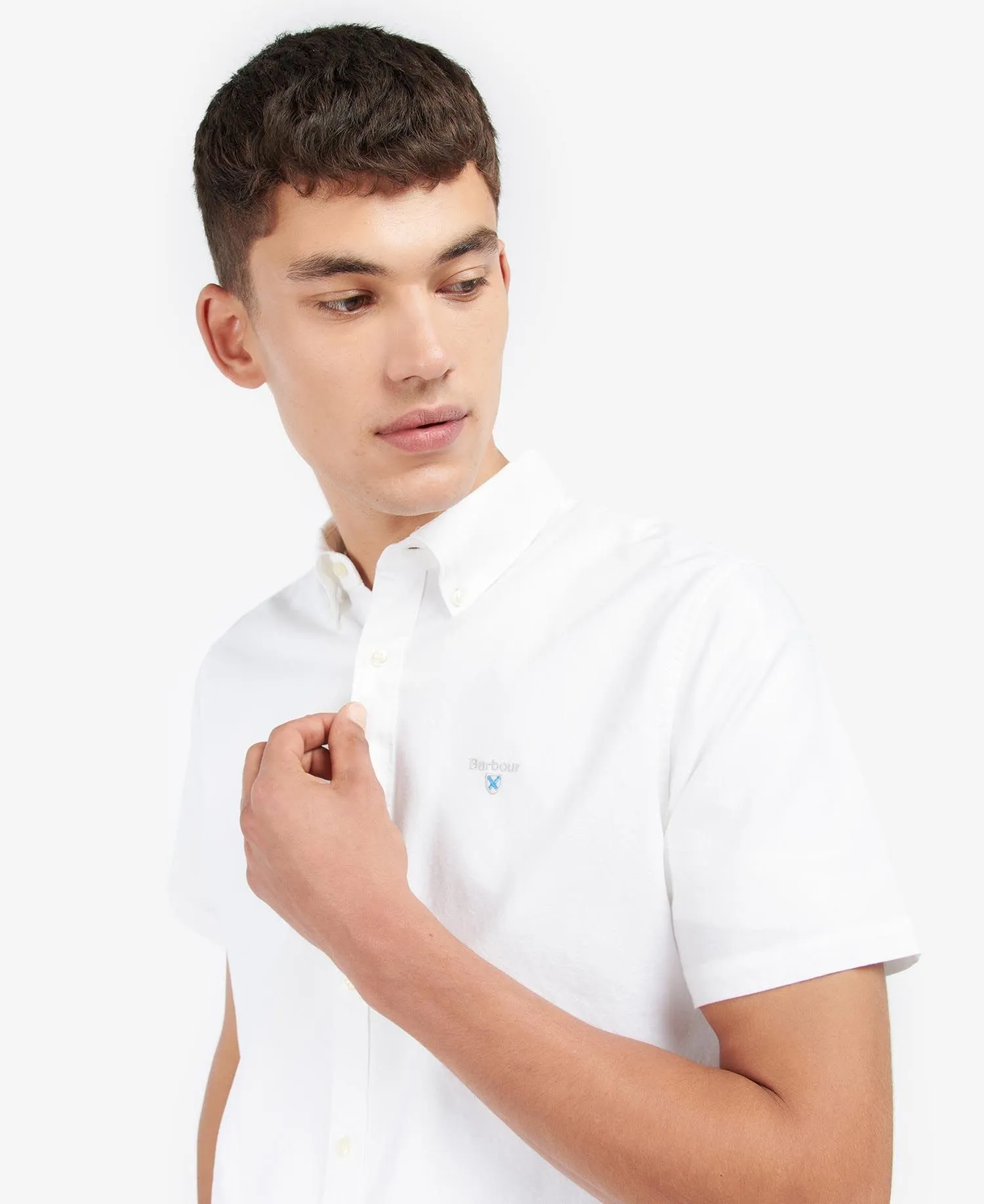 Oxford Short Sleeve Tailored Shirt in Classic White