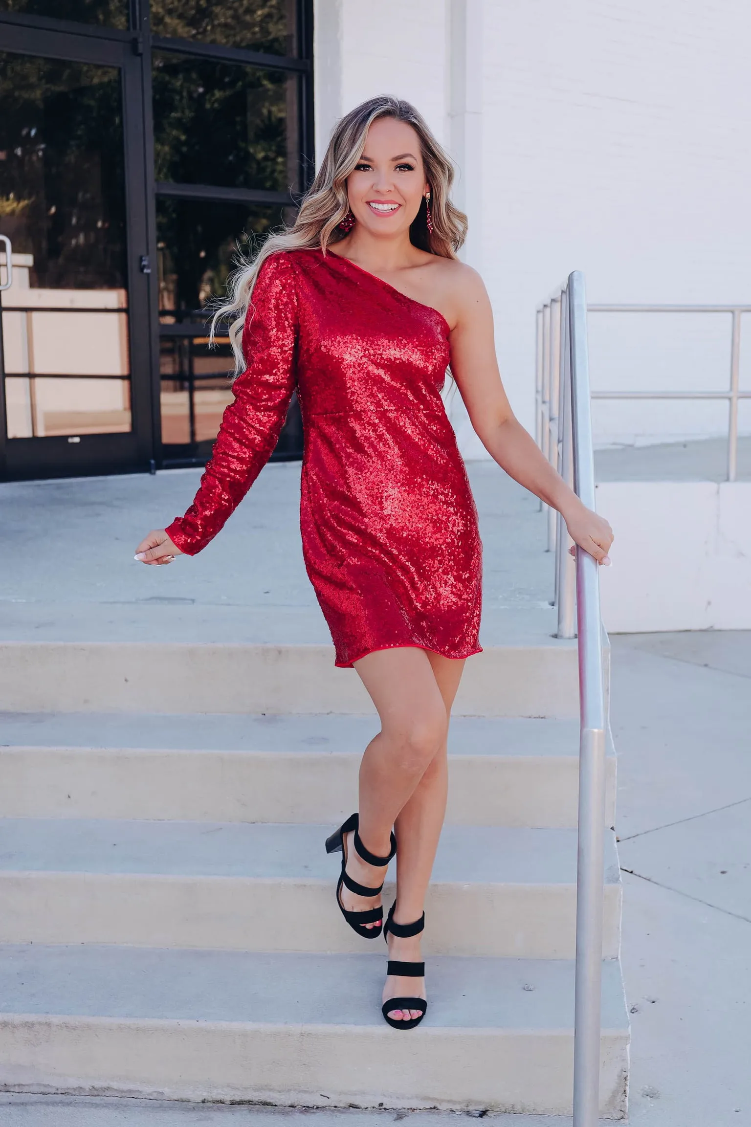 Patou Sequin Mini Dress - Red